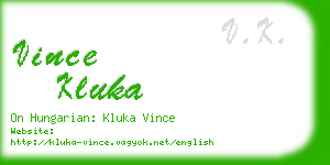 vince kluka business card